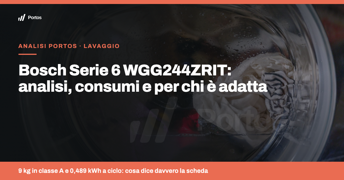 Bosch Serie 6 WGG244ZRIT: analisi, consumi e per chi è adatta
